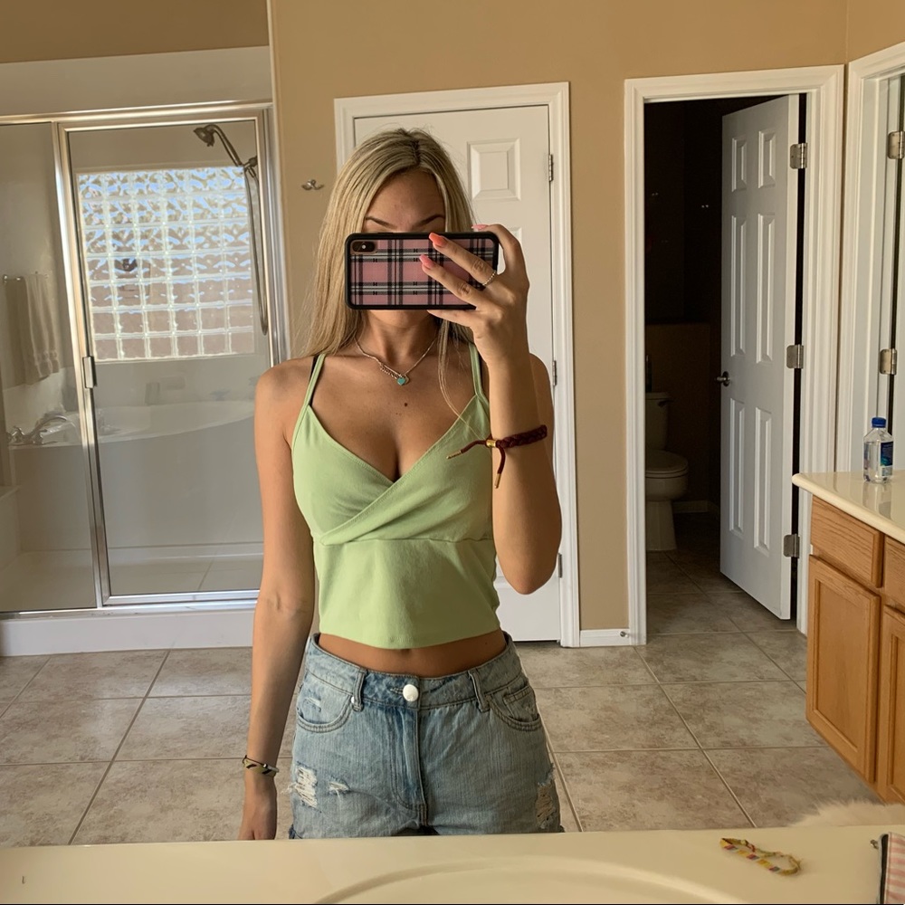 green wrap tank top